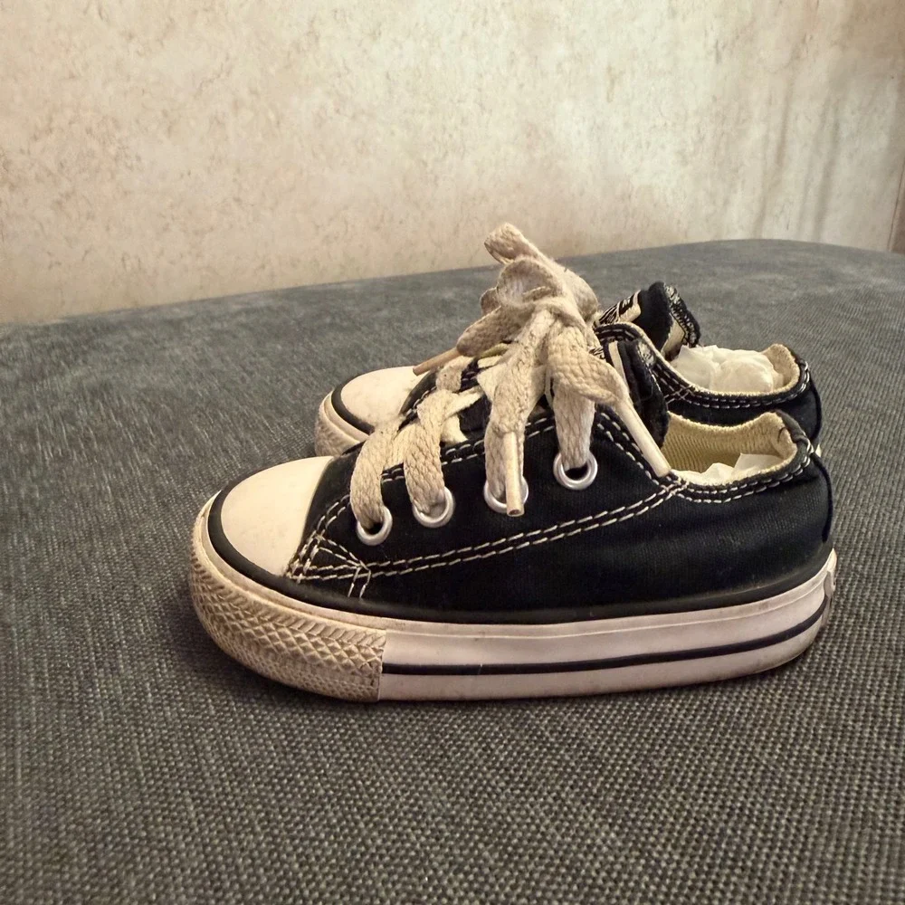 Converse Chuck Taylor All Star Low Top Black Canvas Toddler Sneakers